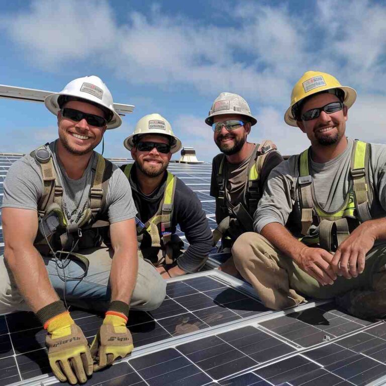 Our solar install team taking a photo after a completed install by Steve